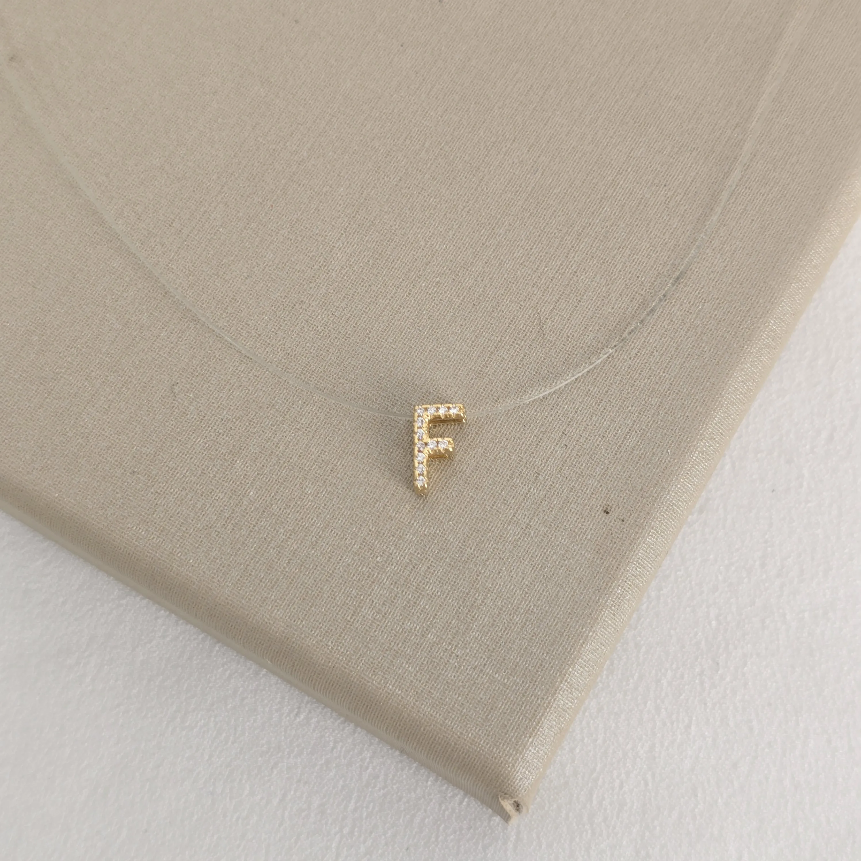 Colar Inicial Zircônia | Fio Nylon